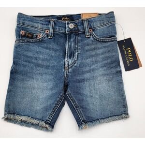 Polo Ralph Lauren Sullivan Slim Denim Shorts Kids 4/4T Blue NEW Frayed Hem